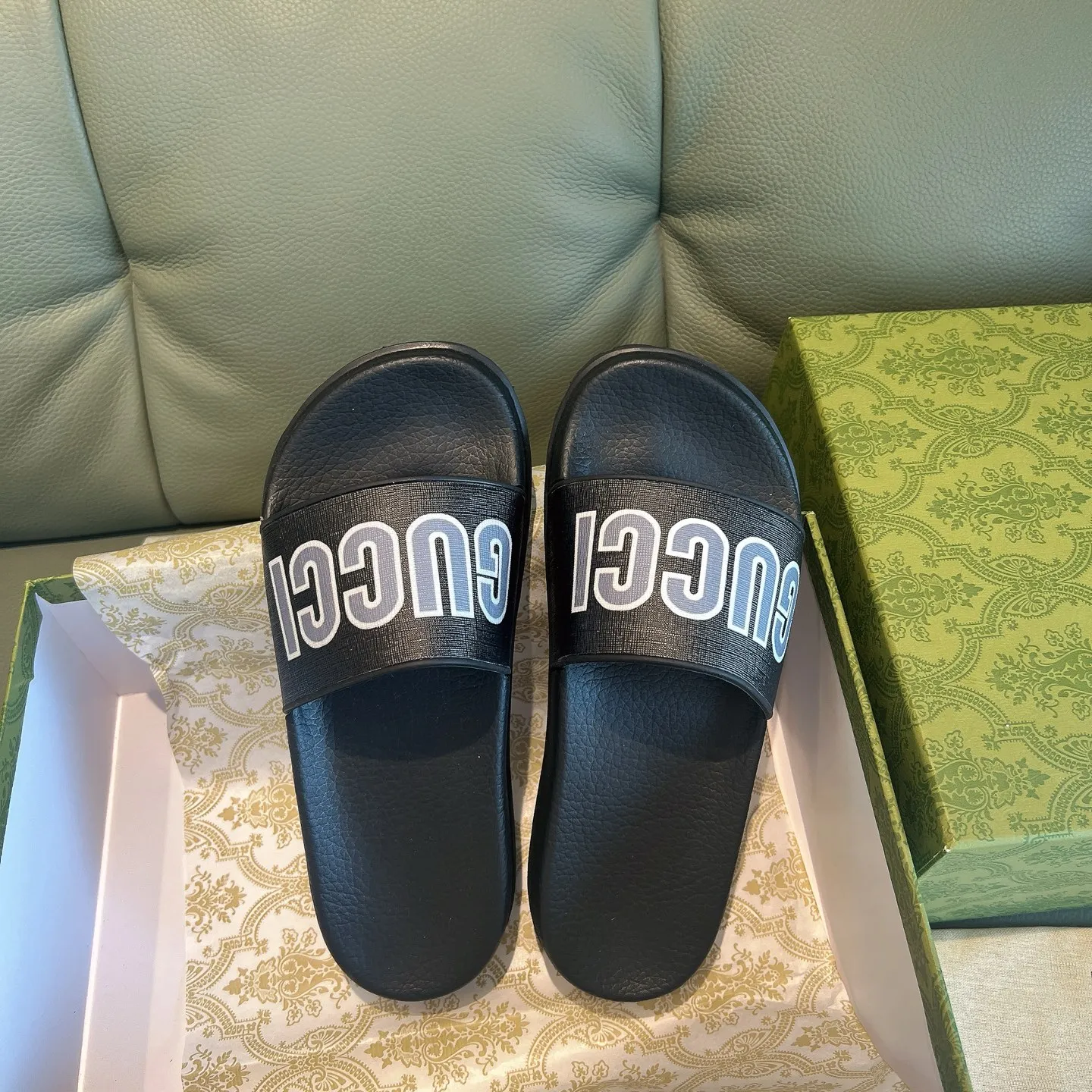 Men's Men's Shoes 130🐮🐮Gucci Gucci Slippers Gucci 2024 latest beach sandals slippers Original molding double G LOGO Original molding consistent Outsole: Men's Men's Shoes u double-layer outsole Size: 35-46